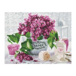 Almaz qaşlarla mozaika \ Алмазная мозаика \ Diamond painting Алмазная мозаика ТРИ СОВЫ "Сирень", 30*40см, холст, картонная коробка с пластиковой ручкой