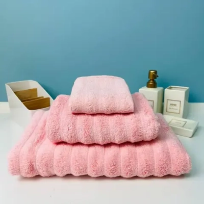 Полотенце махровое 30*50см «FLUFFY» цвет пудровый 01-050, плотность 500гр/м2