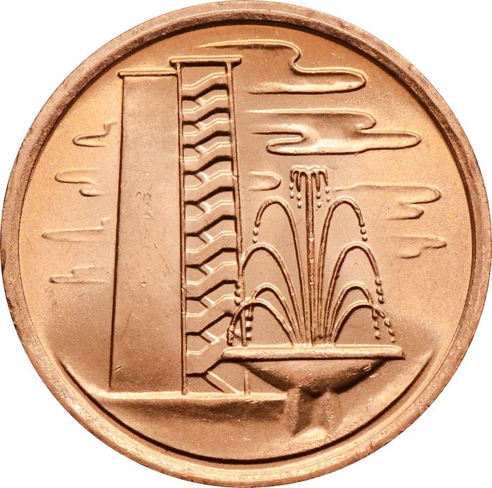 1 цент 1980 Сингапур UNC