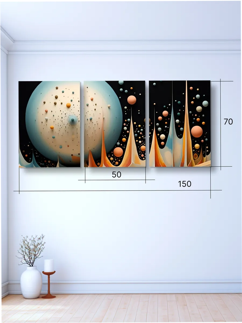 Картина Танец сфер модульная 50x70см 3шт.