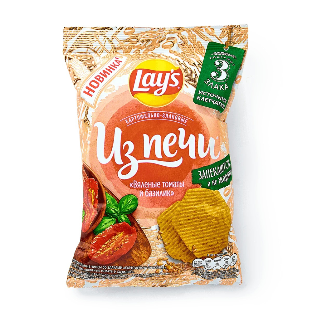 Чипсы Lays Из Печи 81гр ВЯЛЕНЫЕ ТОМАТЫ/БАЗИЛИК (14)