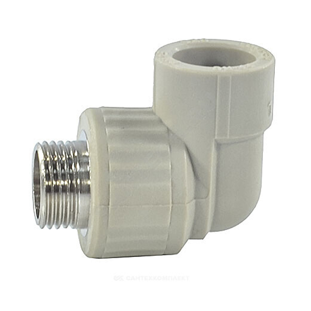 Угольник PP-R комбинированный серый Дн 25х1/2" НР VALFEX 10126125Г