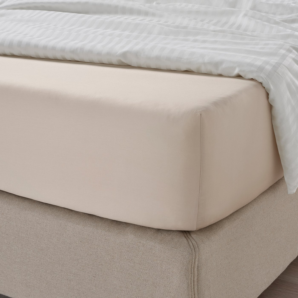 IKEA NATTJASMIN  (ИКЕА НАТТЙАСМИН)  -  Простыня на резинке - светло-бежевый 90x200 см