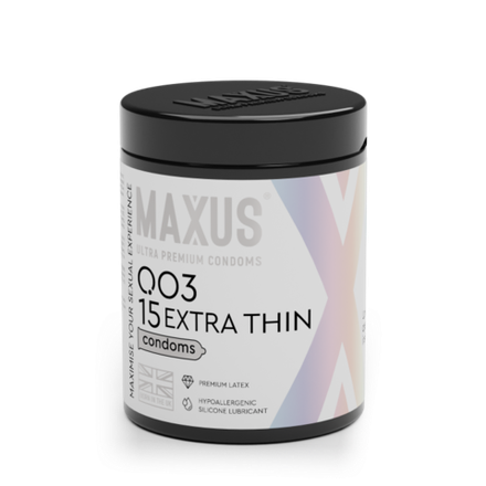 Экстремально тонкие презервативы MAXUS с железным кейсом, 15 шт