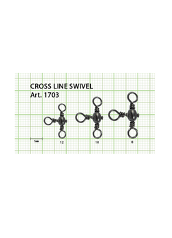 Вертлюжок рыболовный Fish Crystal  бочонок на три направления CROSS LINE SWIVEL 1703 №7 (5 упаковок)