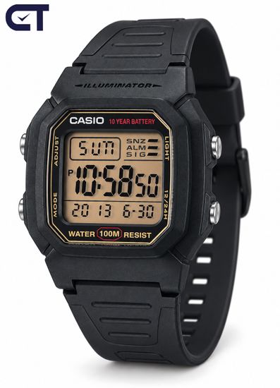CASIO W-800HG-9A CASIO Collection унисекс наручные часы — двойное время, полный календарь и батарея до 10 лет