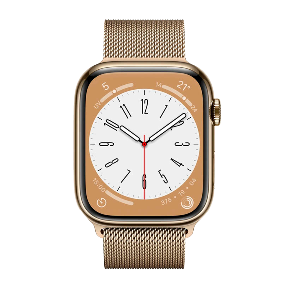 Умные часы Apple Watch Series 8 GPS + Cellular, 41mm, Gold Stainless Steel Case with Gold Milanese Loop (Золотой)