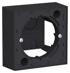 Коробка переходник Systeme Electric ATLASDESIGN 1-постовая карбон 36374