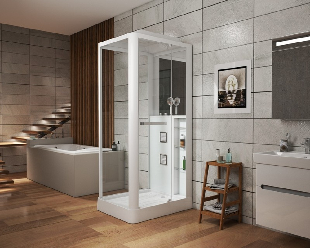 Душевая кабина Grossman Alba GR122 (80x100x225) дверь распашная,3 места