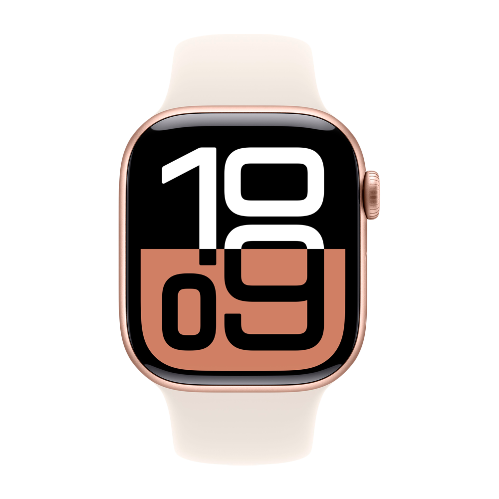 Умные часы Apple Watch Series 10 GPS, 42mm, Rose Gold Aluminium Case with Sport Band S/M, Light Blush (Розовый) MWWH3