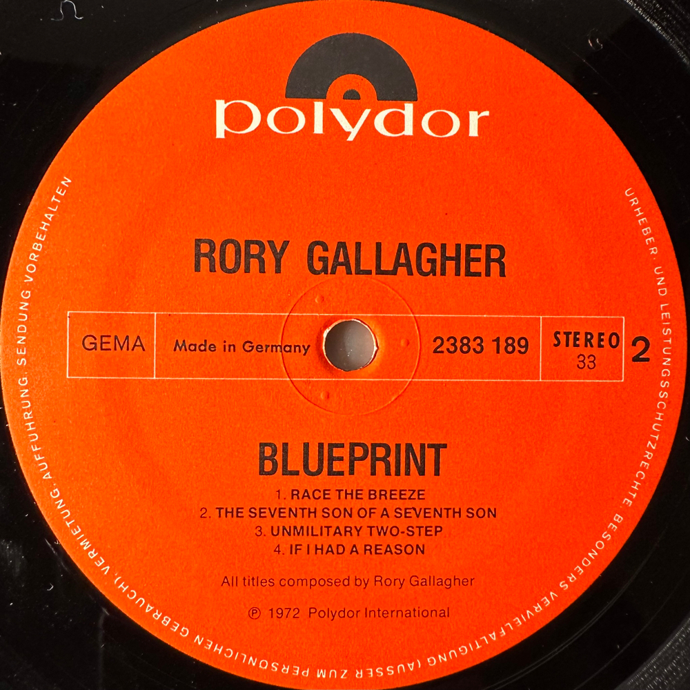 Rory Gallagher ‎– Blueprint (Германия 1973г.)