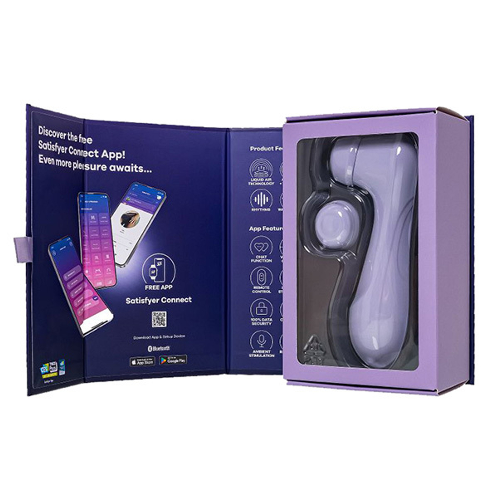 Сиреневый вакуум-волновой клиторальный стимулятор 16,5см Satisfyer Pro 2 Generation 3 with app control