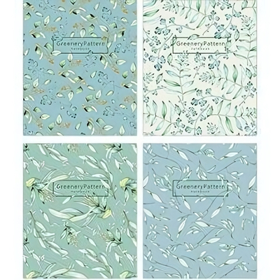 Тетрадь А5 48л. клетка "Greenery Patterns" (ПОЛИНОМ)