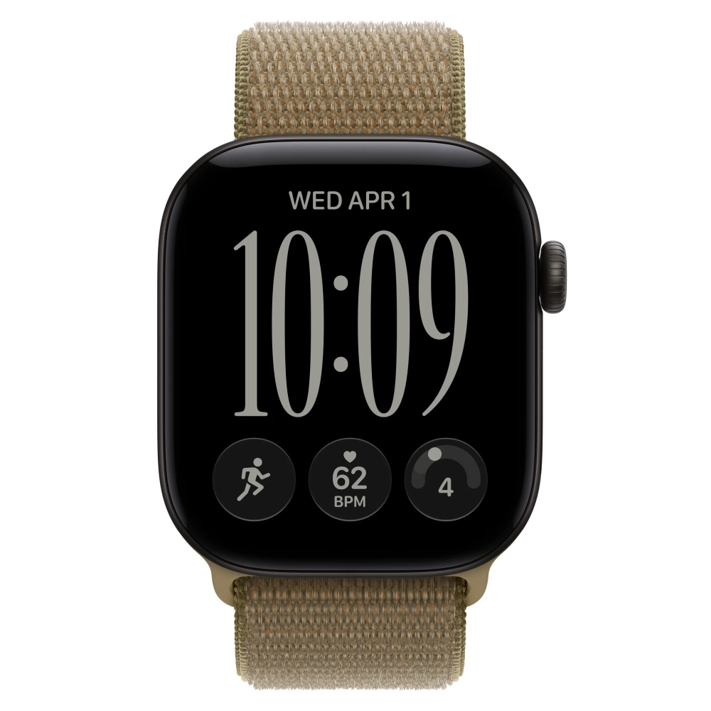 Умные часы Apple Watch Series 12 GPS, 42mm, Black Aluminum Case with Olive Sport Loop