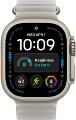 Часы Apple Watch Ultra 4, 49 мм, титан светлого цвета, ремешок Ocean цвета «полупрозрачный серый» (2026)
