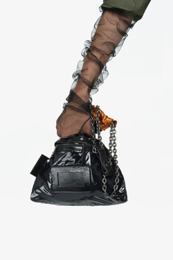 ZARA X JOHN GALLIANO МАЛЕНЬКАЯ КОЖАНАЯ СУМКА TRI-CHIC — LIMITED EDITION, ОРАНЖЕВЫЙ
