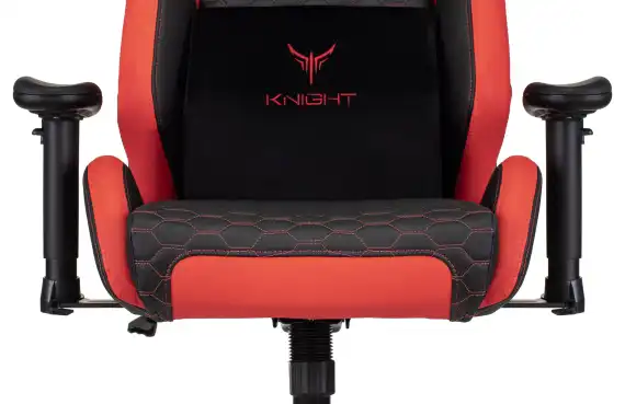 Кресло игровое Knight Neon черный/красный соты экокожа с подголов. крестов. металл