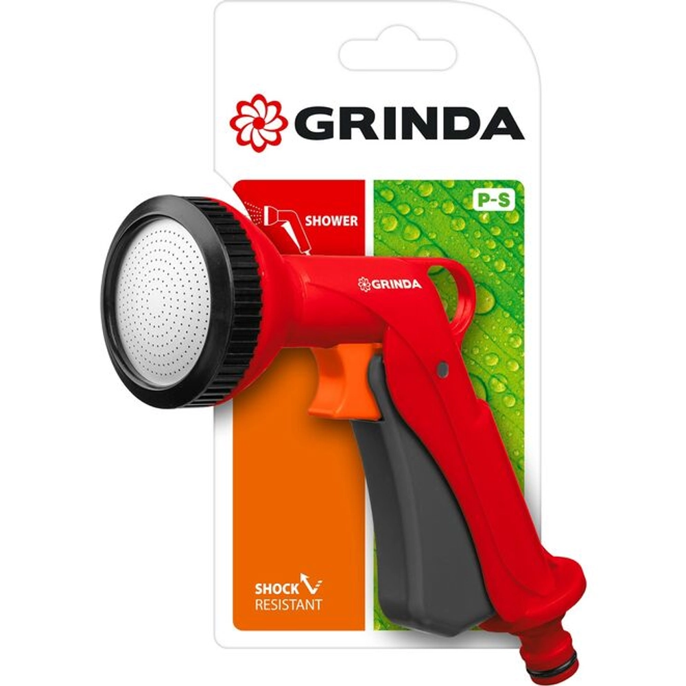 GRINDA P-S, душевой, курок спереди, пистолет поливочный пластиковый