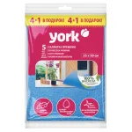 Салфетки вискоза-хлопок 35х50 см, супервпитываемость, 5 шт., 85 г/м2, Premium, YORK, 20310