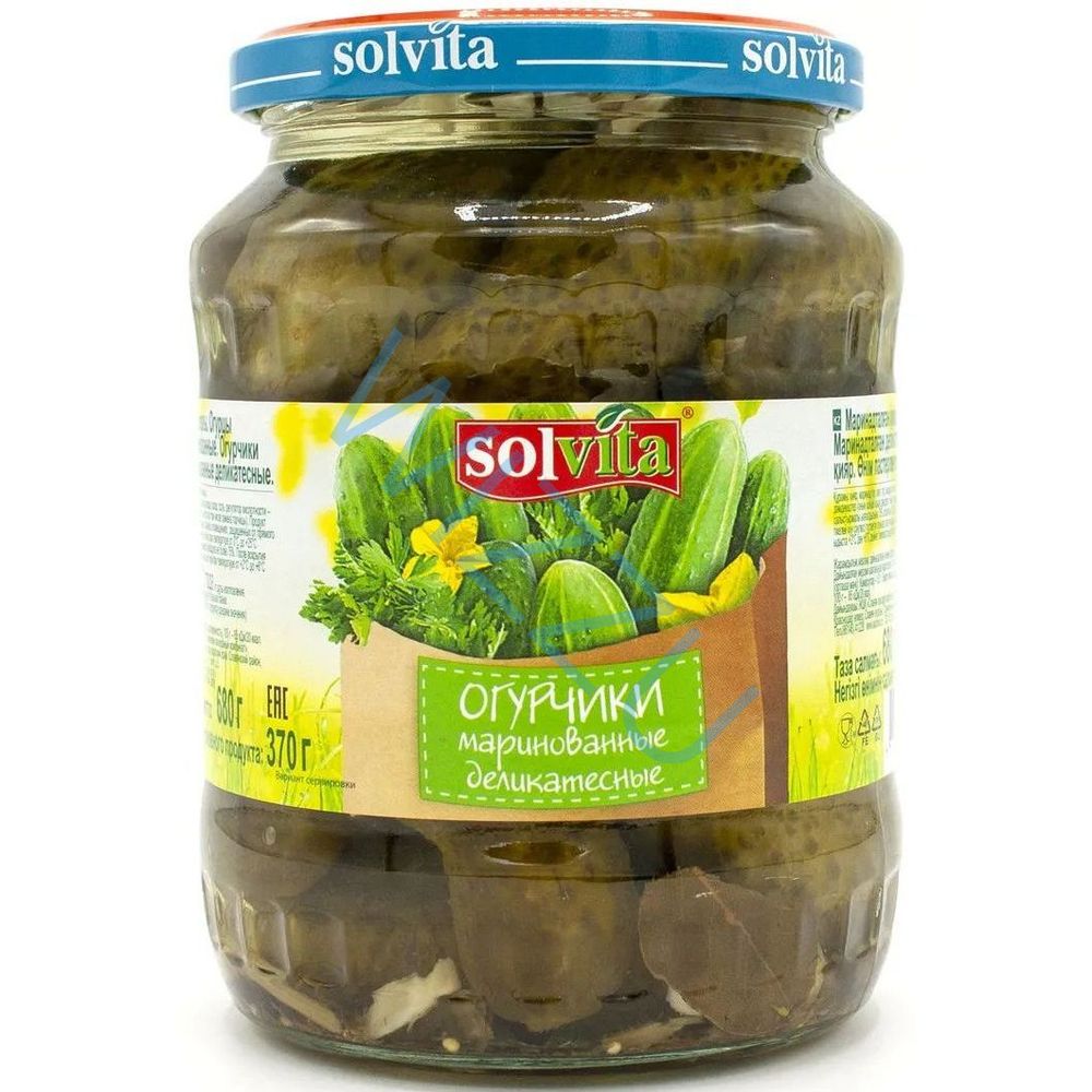 Огурчики Solvita маринованные 680гр