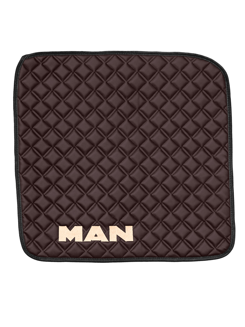 Ковры MAN TGX с 1-м ящиком (автомат) (экокожа, коричневый, черный кант, бежевая вышивка)