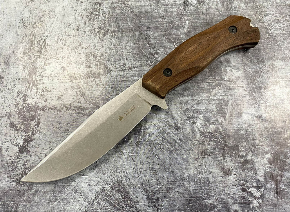 Туристический цельнометаллический нож Atlantis AUS-10Co StoneWash, Kizlyar Supreme, 4610094293086