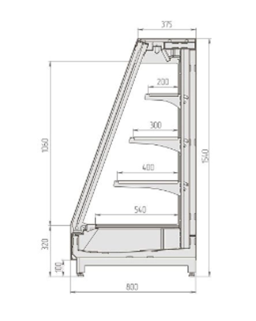 Витрина холодильная BRANDFORD Ikar Slim SQ 190