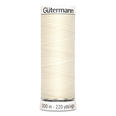 Нитки универсальные Gutermann Sew-all 100 (200 метров), 5 кат. | _001 молочный (сумрачно-белый)