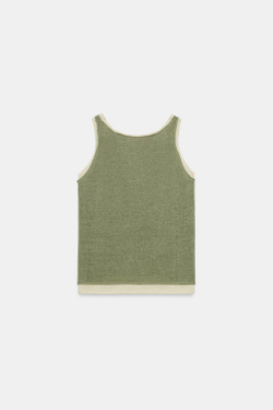 ZARA КОМБИНИРОВАННЫЙ ТРИКОТАЖНЫЙ ТОП, ХАКИ