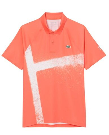 Мужское теннисное поло Lacoste Tennis x Novak Djokovic On Court - Оранжевый