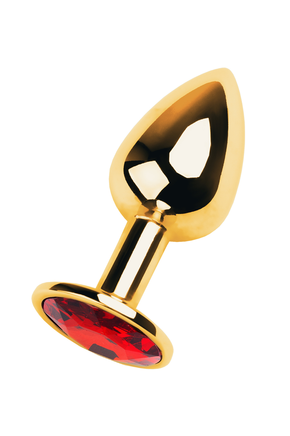 Анальная втулка с кристаллом Small Gold красный 7 см