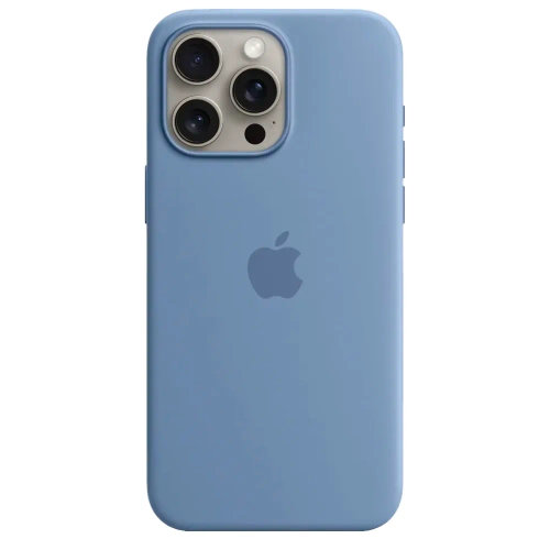 Силиконовый чехол с поддержкой MagSafe Apple Silicone Case для iPhone 15 Pro Max, Winter Blue (Зимняя синева)