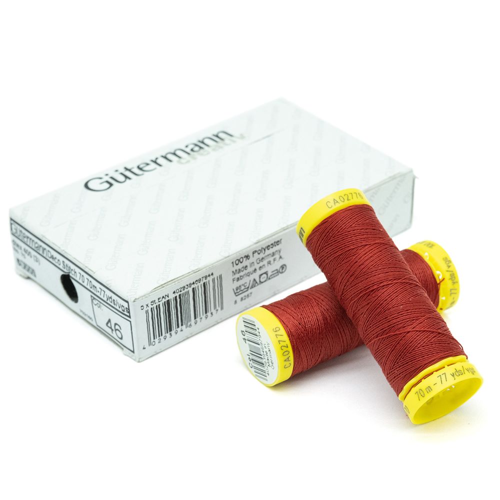 Нитки отделочные Gutermann Deco Stitch 70 (70 метров), 5 кат. | 046 бургундский