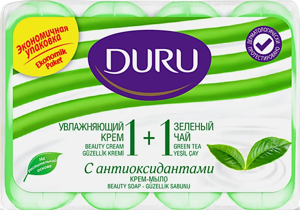Мыло Duru 1 + 1 Soft Sens крем и зеленый чай 80г*4шт