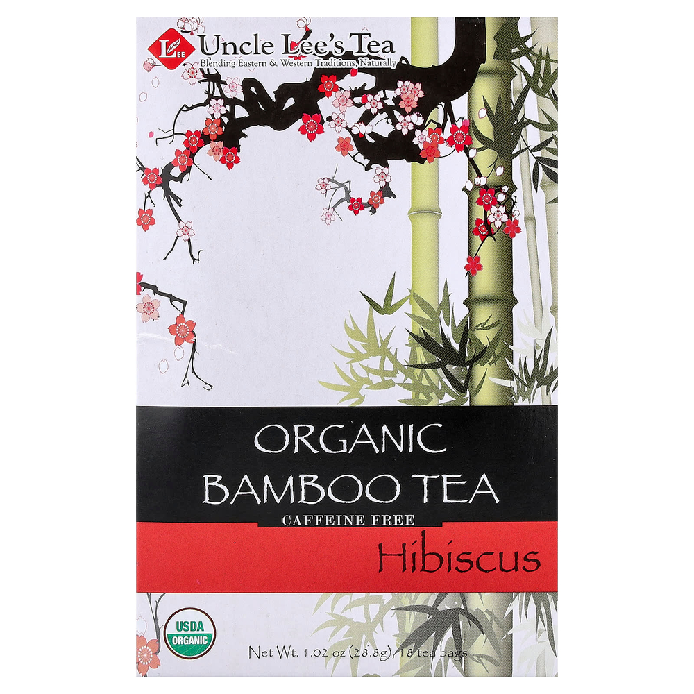 Uncle Lee's Tea, Органический бамбуковый чай, гибискус, без кофеина, 18 чайных пакетиков, 28,8 г (1,02 унции)