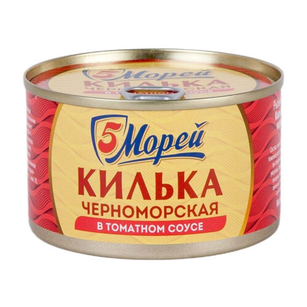 Килька 5 Морей черноморская обжар в т/с ж/б 240г