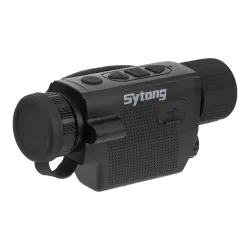 Тепловизионный монокуляр Sytong XS03-19 384х288, D19, WiFi - вид сбоку с логотипом и закрытым объективом