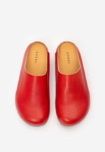 mule red leather