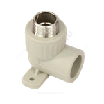 Угольник PP-R комбинированный серый Дн 25х3/4" НР с креплением VALFEX 10121125Г
