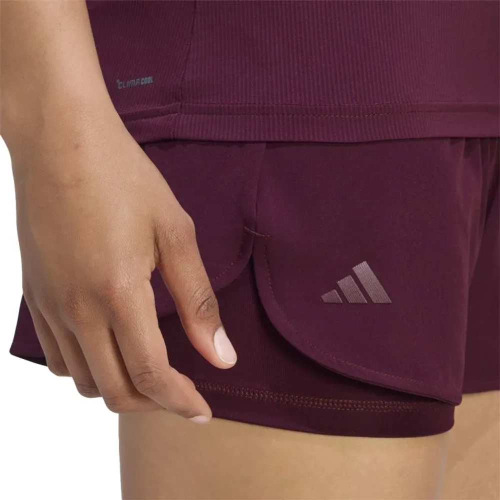 Женские теннисные шорты Adidas Climacool 2in1 Match - maroon