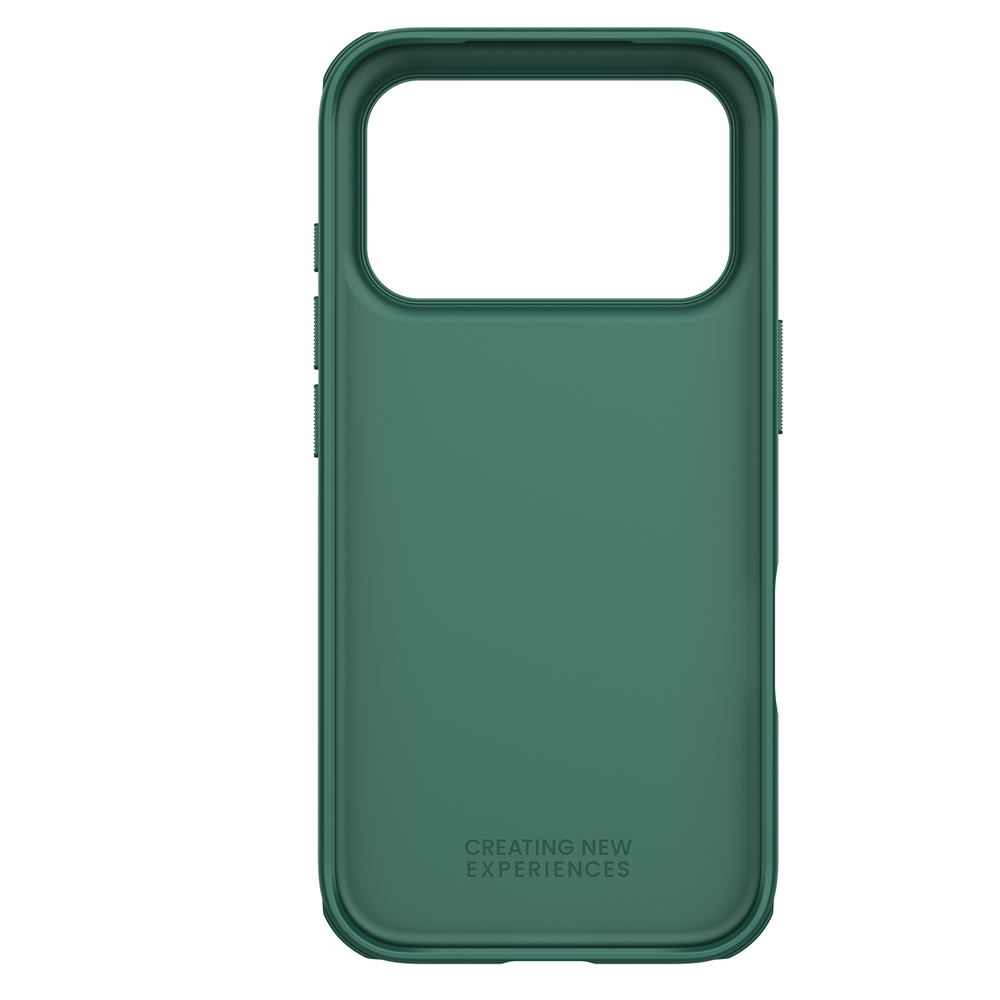 Противоударный чехол зеленого цвета (Dark Green) от Nillkin для iPhone 17 Pro, серия Super Frosted Shield Pro