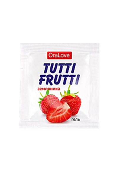 Съедобная гель-смазка Tutti-Frutti со вкусом земляники 4 г