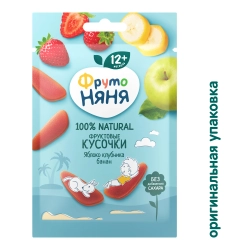 Фрутоняня Фруктовые кусочки яблоко-клубника-банан 15 гр
