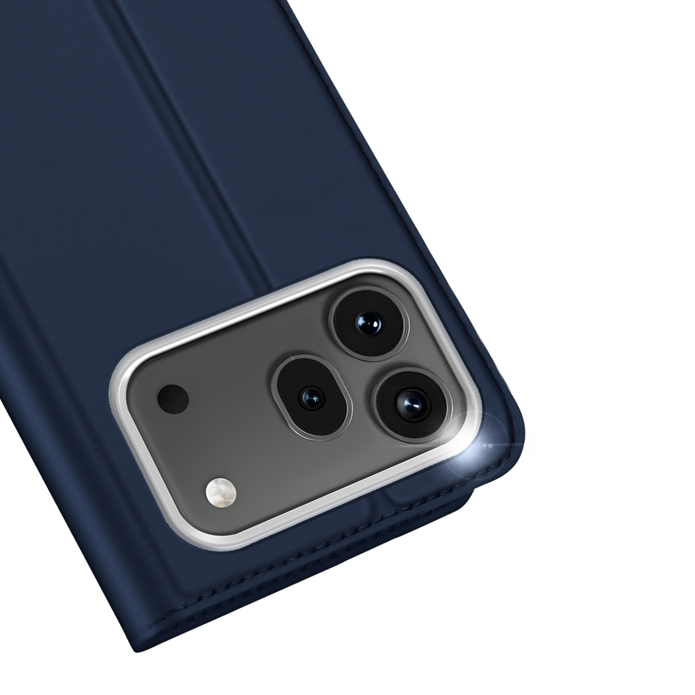 Чехол книжка из кожи синего цвета для Honor 600 и 600 Pro, серия Skin Pro Series от Dux Ducis