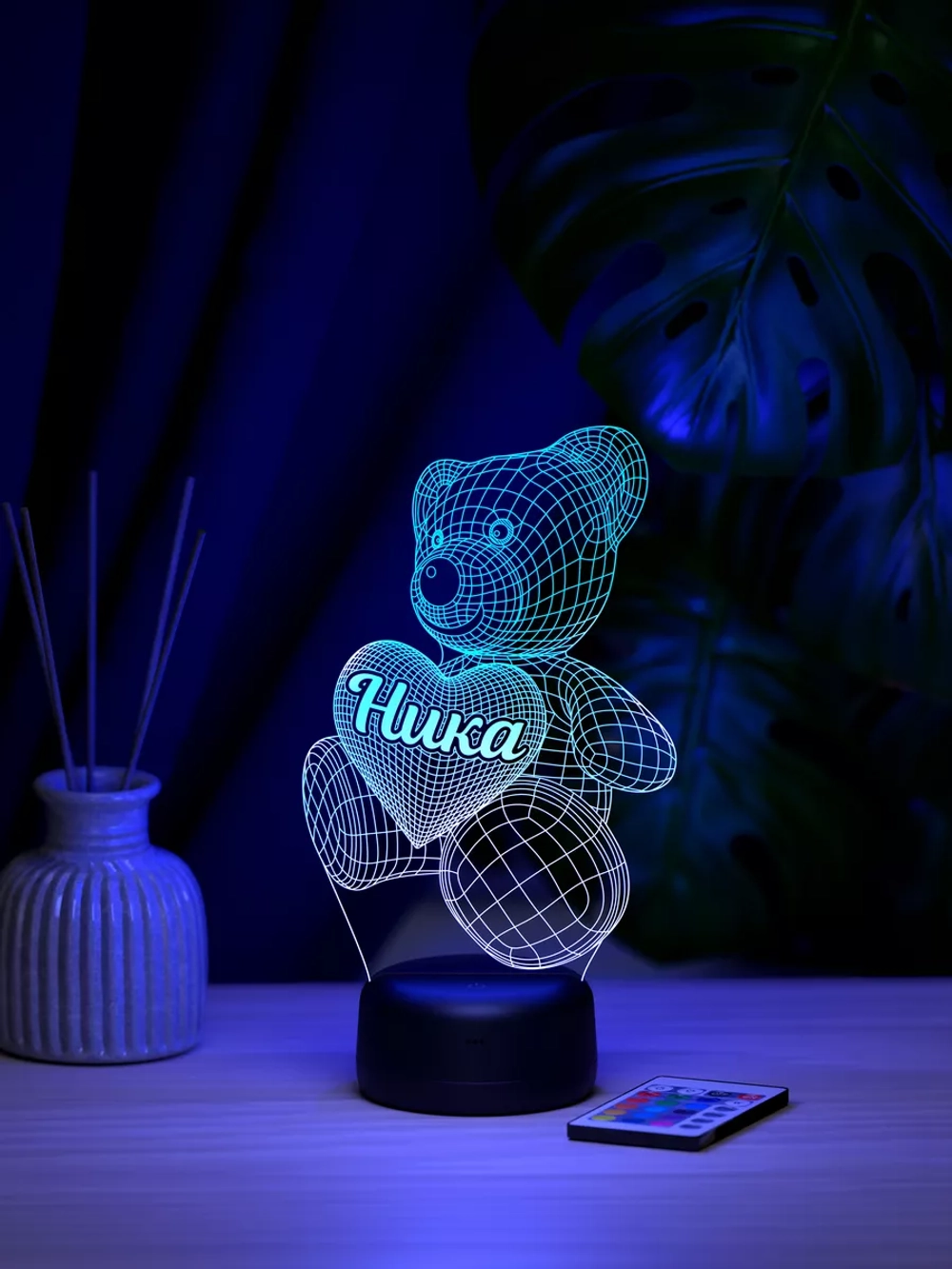 Ночник "Мишка с именем Ника" - подарок девочке