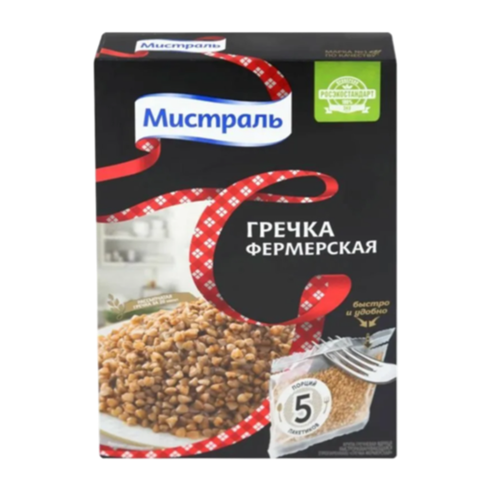 Гречка  фермерская ядрица 5х80гр  МИСТРАЛЬ