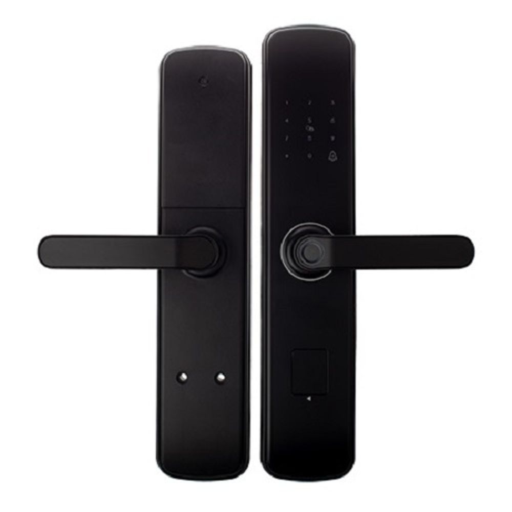 Ручки на планке электронные APECS Smart HPE-8001-BLM (TTlock,WiFi,FP) черный матовый
