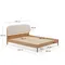 Кровать Octavia 160x200 см из ясеневой фанеры с белым мягким изголовьем 
