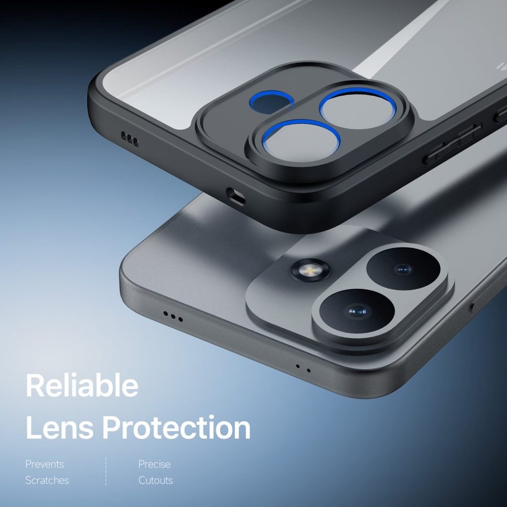 Чехол усиленный прозрачный с черными рамками для Xiaomi Redmi Note 17 Pro 5G, серия Aimo Series Case от Dux Ducis