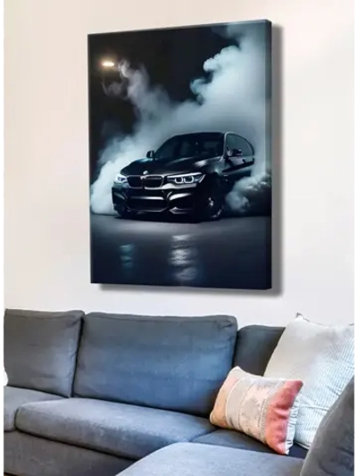 Картина BMW в ночи интерьерная 30х40см 1шт.